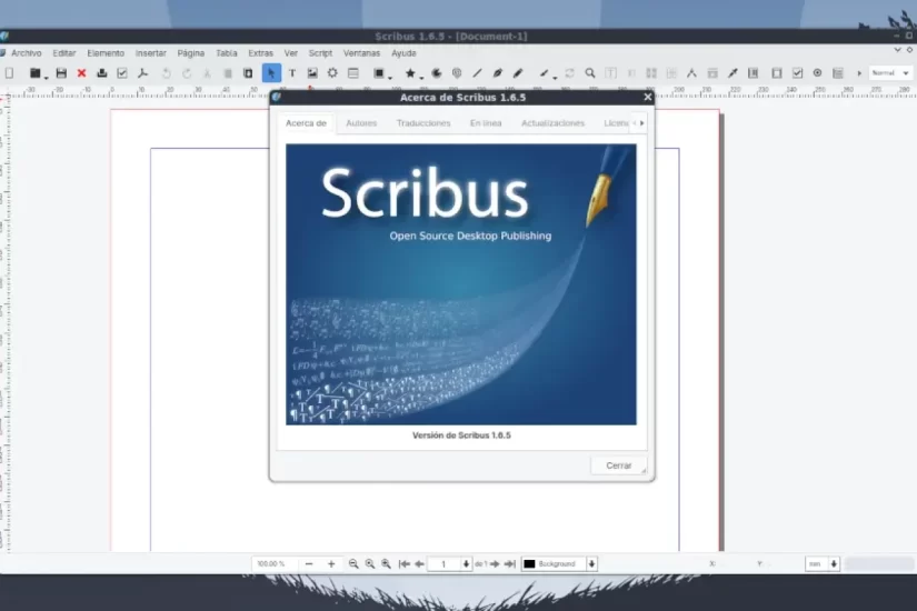 Disponible Scribus 1.6.5.