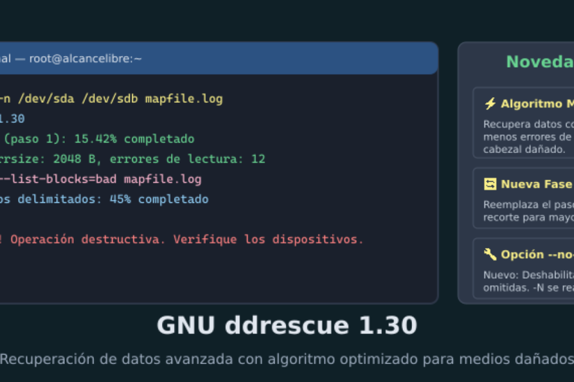 Disponible GNU ddrescue 1.30.