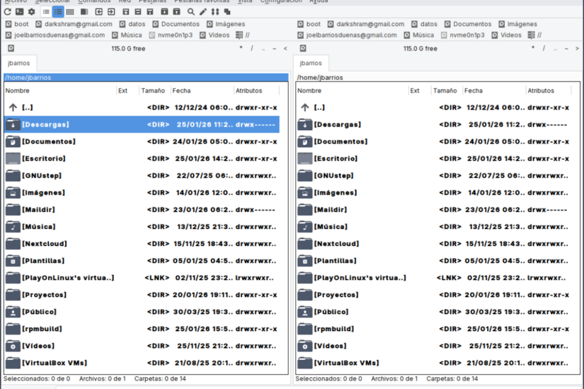 Disponible Double Commander 1.2.1.
