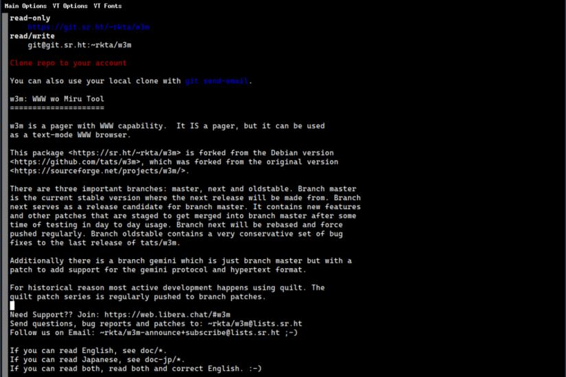 Disponible w3m 0.5.6